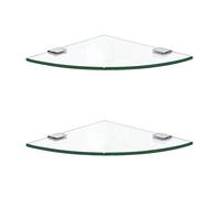 CAFIEDR Étagère d'angle de Salle de Bain pour lavabo, Support de Rangement en Verre, Support Mural, Panier de Douche Triangulaire, Accessoires de Rangement, 2 X Verre (Taille : 20 cm) (20 cm)