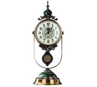 CAFIEDR Horloge de Bureau Horloge de Table Maison/Mode, Rétro/Créatif, Horloge à Pendule de Bureau/Horloge de Table de Salon, Horloge de cheminée, 18,9 Pouces, Horloge (Bronze H)