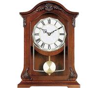 CAFIEDR Horloge de cheminée à Carillon avec Pendule, à Piles, horloges de Table Vintage pour Salon, Cuisine, Bureau et décoration intérieure