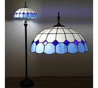 CAFIEDR Lampadaire de Salon en Verre Bleu méditerranéen, Lampes de Chevet de Chambre à Coucher, Lampes de Sol de Salle d'étude