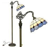 CAFIEDR Lampadaire H165cm à Treillis Bleu pour Salon, tête réglable, Style méditerranéen, Bronze, métal, pour Bureau, Chambre à Coucher, luminaires de Sol européens de Luxe
