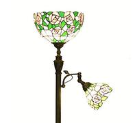 CAFIEDR Lampadaire H168cm Libellule Salon 2 Têtes Méditerranée Bronze Métal Bureau Lampadaire Chambre Luminaires de Sol Européens de Luxe(Rose Rose)