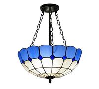 CAFIEDR Lampe Suspendue de Salle à Manger en Verre Bleu, Lampe Suspendue de Chambre méditerranéenne européenne, Lampe Suspendue de Salon