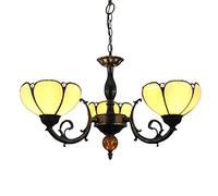 CAFIEDR Lustre de Salle à Manger Style, Lampe Suspendue en Verre teinté, Abat-Jour Minimaliste européen, Lustre à 3 Bras, plafonnier inversé