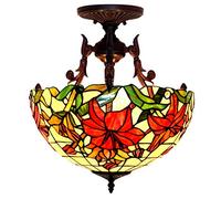 CAFIEDR Lustre de Style, Lampe de Plafond 16 Pouces, Lampe de Plafond de Chambre à Coucher Chaude, Lustre de Salon créatif en Verre d'art