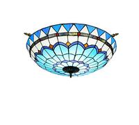 CAFIEDR Lustre Style 65 cm, Style méditerranéen, créatif, vitrail, luminaire de Plafond, idéal pour Un Salon, Un Restaurant, Un Bar ou Une Chambre à Coucher.