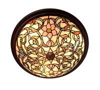 CAFIEDR Lustre Style en Verre teinté, 40 cm, en rotin, à Fleurs, pour Salon, Chambre à Coucher, Couloir