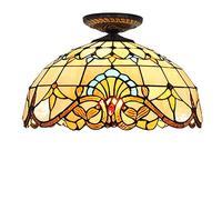 CAFIEDR Lustre Style en vitrail, 40 cm, Design Baroque, plafonnier en vitrail, Style, Lampes et lanternes pour Chambre, Couloir, allée