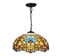 CAFIEDR Lustres baroques de Style, plafonnier avec Abat-Jour en Verre teinté, Suspension décorative de Style rétro réglable pour Salon, Chambre, Cuisine, Salle à Manger