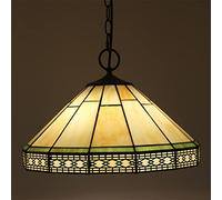 CAFIEDR Lustres Style, luminaires Suspendus Vintage en vitrail de 16 Pouces, plafonnier réglable E27 pour Salon, Chambre, Salle à Manger, Couloir, L