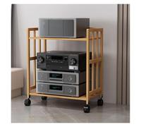 CAFIEDR Meuble Multimédia, Petit Rack Audio/Vidéo, Meuble Stéréo, Étagère Mobile pour Lecteur DVD/CD/Disque Vinyle, Haut-Parleurs, Amplificateur, Récepteur Et Consoles De Jeux, Unité