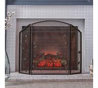 CAFIEDR Pare-étincelles Moderne à 3 Panneaux en métal grillagé, barrière de cheminée Solide et sécuritaire pour bébé, idéale pour la décoration de la cheminée du Salon.