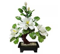 CAFIEDR Petit bonsaï Artificiel de Style Chinois pour Chambre à Coucher, Support de Fleurs, décoration Artisanale pour Salon, Maison, Pivoine de Jade, bonsaï, Fausse Plante Verte