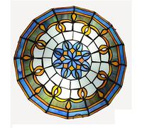 CAFIEDR Plafonnier encastré Style, 12/16/20 Pouces, Lampes de Plafond en vitrail, lustres Vintage E27 pour Salon, Chambre, Salle à Manger, Couloir, DX09, 40c(Dx17 50cm)