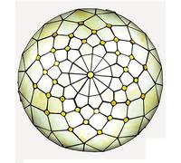 CAFIEDR Plafonnier encastré Style, 12/16/20 Pouces, Lampes de Plafond en vitrail, lustres Vintage E27 pour Salon, Chambre, Salle à Manger, Couloir, DX09, 40c(Dx20 50cm)