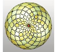 CAFIEDR Plafonnier encastré Style, plafonniers Ronds en vitrail de 30,5/40,6/50,8 cm, lustres Vintage E27 pour Salon, Chambre, Salle à Manger, Couloir, DX(Dx47 50cm)