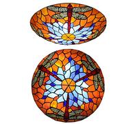 CAFIEDR Plafonnier LED Rond en Verre teinté Style, 30,5/40,6/50,8 cm, Applique Murale Vintage E27, luminaire décoratif pour Salon, Chambre à Coucher, Salle à ma(Dx04a 50cm)