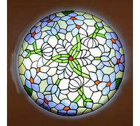 CAFIEDR Plafonnier LED Rond en Verre teinté Style, 30,5/40,6/50,8 cm, Style Vintage E27, luminaire décoratif pour Salon, Chambre, Salle à Manger, Couloir, Cuisine, DX14,50 cm