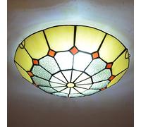 CAFIEDR Plafonnier LED Rond en Verre teinté Style, 30,5/40,6/50,8 cm, Style Vintage E27, luminaire décoratif pour Salon, Chambre, Salle à Manger, Couloir, Cuisine, DX69, 50 cm