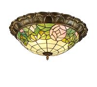 CAFIEDR Plafonnier LED Style à encastrer, Style vitrail Vintage, Lustre Antique pour Salon, Chambre à Coucher, Salle à Manger, 6000 K, 52 cm(6000k 52cm)
