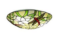 CAFIEDR Plafonnier Libellule Style, Abat-Jour en Verre teinté, Montage encastré, pour Salon, Chambre, Cuisine, Couloir, Ampoule E27, Max. 40 W, 40 cm(30cm)