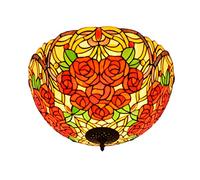 CAFIEDR Plafonnier Semi-encastré Style de 50 cm, en Forme de Rose, en Verre teinté, idéal pour Un Salon, Une Chambre, Un Couloir ou Un Couloir.