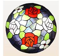 CAFIEDR Plafonnier Style, 12/16/20 Pouces, plafonniers Ronds en Verre teinté, lustres décoratifs Vintage E27 pour Salon, Chambre, Salle à Manger, Couloir, Cuisine, DX55, 50 cm