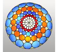 CAFIEDR Plafonnier Style encastré, plafonniers Ronds en vitrail de 30,5/40,6/50,8 cm, lustres décoratifs Vintage E27 pour Salon, Chambre, Salle à Manger, couloi(Dx30 50cm)