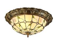 CAFIEDR Plafonnier Style, plafonnier LED Vintage en Verre teinté, Montage encastré, Lustre décoratif en Forme de Feuille Antique pour Salon, Chambre à Coucher, Salle à Manger, 6000 K, 52 cm