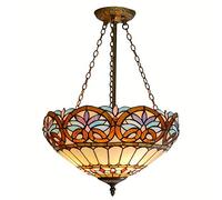 CAFIEDR Plafonnier Suspendu Style Baroque en Demi-Cercle de 40 cm, luminaire décoratif de Plafond pour Salle à Manger, Restaurant ou Restaurant