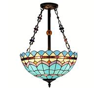 CAFIEDR Plafonniers Suspendus créatifs colorés de 16 Pouces pour Salle à Manger, Salle d'étude méditerranéenne, Bar européen, Salon, Abat-Jour Marin, luminaires Suspendus vers Le Haut