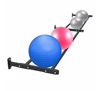 CAFIEDR Support Mural pour Ballons de Yoga, pouvant contenir 4 Grands Ballons, pour Salle de Sport, Studio, Garage, Rangement pour Ballons de médecine, de stabilité, de(Black)