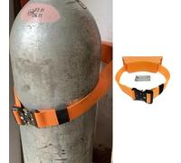 CAFIEDR Support pour Bouteille d'oxygène, Support Mural pour Bouteille de gaz avec Sangle de sécurité et vis, Support de Stockage d'oxygène Robuste, Support pour boutei(Orange)