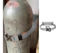 CAFIEDR Support pour Bouteille d'oxygène, Support Mural pour Bouteille de gaz avec Sangle de sécurité et vis, Support de Stockage d'oxygène Robuste, Support pour boutei(Grey)