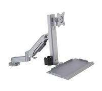 CAFIEDR Support TV argenté à Double Bras, Style Table, avec Plateau Standard Rotatif