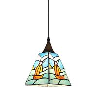 CAFIEDR Suspension de Balcon à Motif de Voile de mer de 6 Pouces, Abat-Jour en Verre pour Couloir méditerranéen, Lampe Suspendue de Salle à Manger
