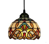CAFIEDR Suspension de Balcon de 20 cm, Motif château, Abat-Jour en Verre en Demi-Cercle pour Couloir, Salle à Manger