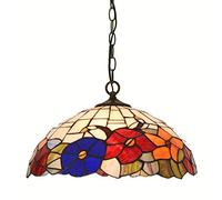CAFIEDR Suspension de Plafond à chaîne de 16 Pouces avec Fleurs colorées de Style pour Salle à Manger, Style Rustique américain, luminaire Suspendu pour comptoir de Bar, Salle d'étude