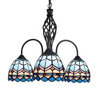 CAFIEDR Suspension de Salle à Manger méditerranéenne, Lampe Suspendue Classique en Fer pour Chambre à Coucher, Salle d'étude, Lustre