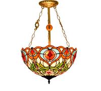 CAFIEDR Suspension en vitrail Style, 40 cm, Style rétro, Style Xiantao, luminaire Anti-Lustre, idéal pour Les hôtels, Bars, Restaurants et Salons.