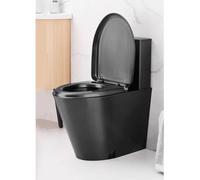CAFIEDR Toilettes commerciales en Acier Inoxydable avec siège Confortable - Design Moderne et Durable pour Restaurants, Bureaux et Toilettes publiques. Faciles à Nettoyer. Acier Inoxydable Noir.