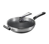 CAFIEDR Wok en Acier Inoxydable antiadhésif, poêle Chinoise à Cinq Couches sans noirceur