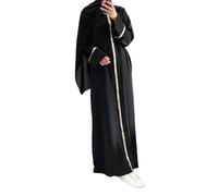Caftan Abaya Femme Robe Musulmane Rétro Vêtements de prière pour Femmes Musulmane Caftan Dubaï Robe Moyen-Orient Ethnique Arabe Robe Afghane Vêtements islamiques arabes, 02# Noir., M