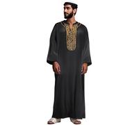 Caftan Marocain Vetement Africain Homme Robe Musulmane Mens Casual Fashion Muslim V Neck Short Sleeve Musulman Jelaba Eid De Priere Tenu Africaine Boubou Dubai Peignoir Saoudien Arabe Djellaba T-Shirt