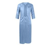 Caftan pour homme - Manches longues - Coton et lin - Robe de nuit - Caftan - Vêtement islamique - Robe musulmane - Robe à manches longues - Robe arabe arabe - Vêtement islamique - Vêtement de prière