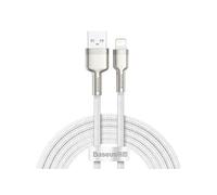 cafule series metal data usb lightning cable 2,4 a 2 m blanc (caljk-b02)