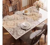 Cafusesdd Tapis de Table Transparent, Protecteur de Bureau Transparent en PVC, imperméable, sans Lavage, Tapis Isolant Thermique, nettoie instantanément avec Une Seule lingette(N,31.4 * 51.1in)