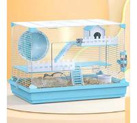 Cage à 3 étages pour petits animaux avec roue d'exercice, bouteille d'eau et gamelle de nourriture pour hamsters, gerbilles et rats - Habitat de voyage portable
