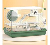 Cage à 3 étages pour petits animaux avec roue d'exercice, bouteille d'eau et gamelle de nourriture pour hamsters, gerbilles et rats - Habitat de voyage portable