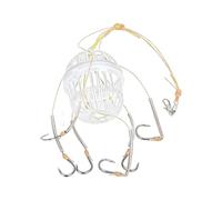 Cage À Appâts | avec Seau de 6 Hameçons Très Robust | Piège à Appâts de Pêche | pour la Pêche au Poisson-chat et au Crabe en Eau Douce et Eau Salée pour Lacs et Rivières